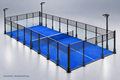KI-Illustration: PADVERO EX001 als Beispielausführung mit anthrazitfarbenem Rahmen und blauem Belag. Keine verbindliche Produktkonfiguration.